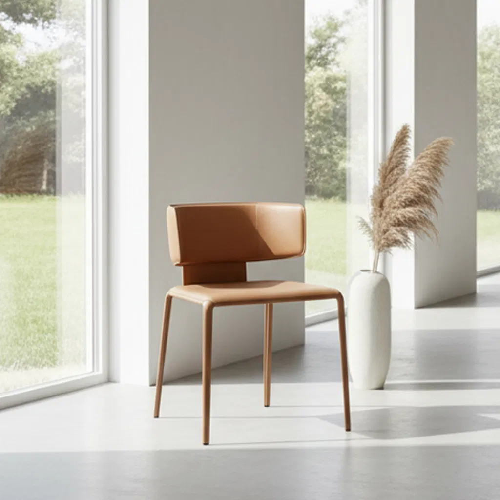 Vintage Style Saddle Leather Wingback Chair with High Back for Living Room or Library