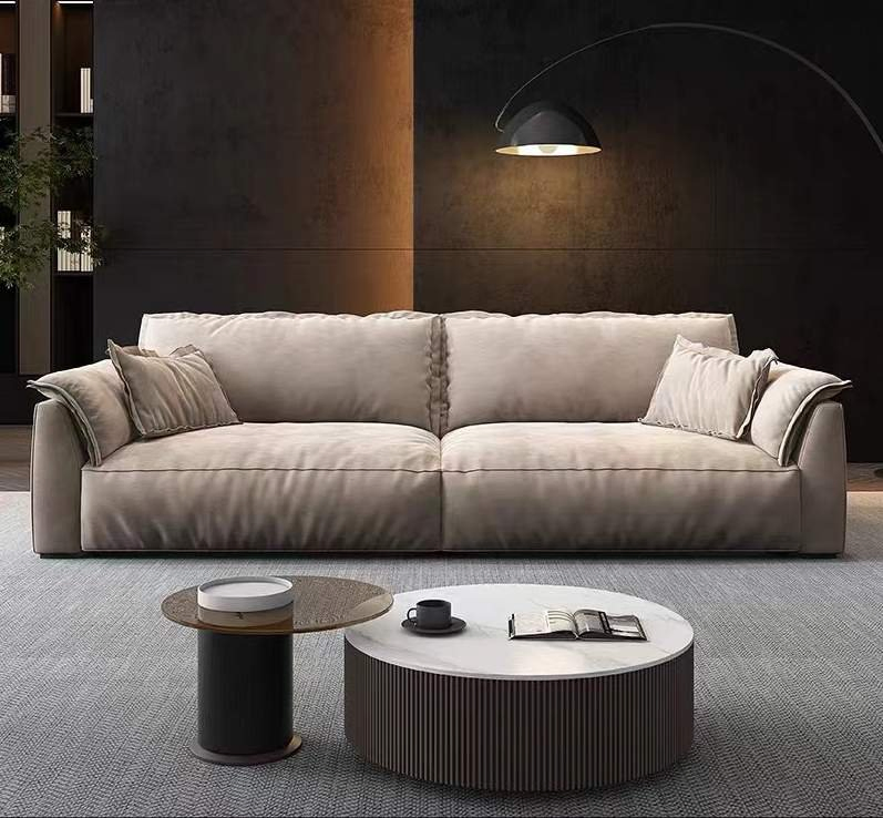 China Manufacturer Custom Modern Minimalist Sofa Fabric &amp; Leather Living Room Sofa