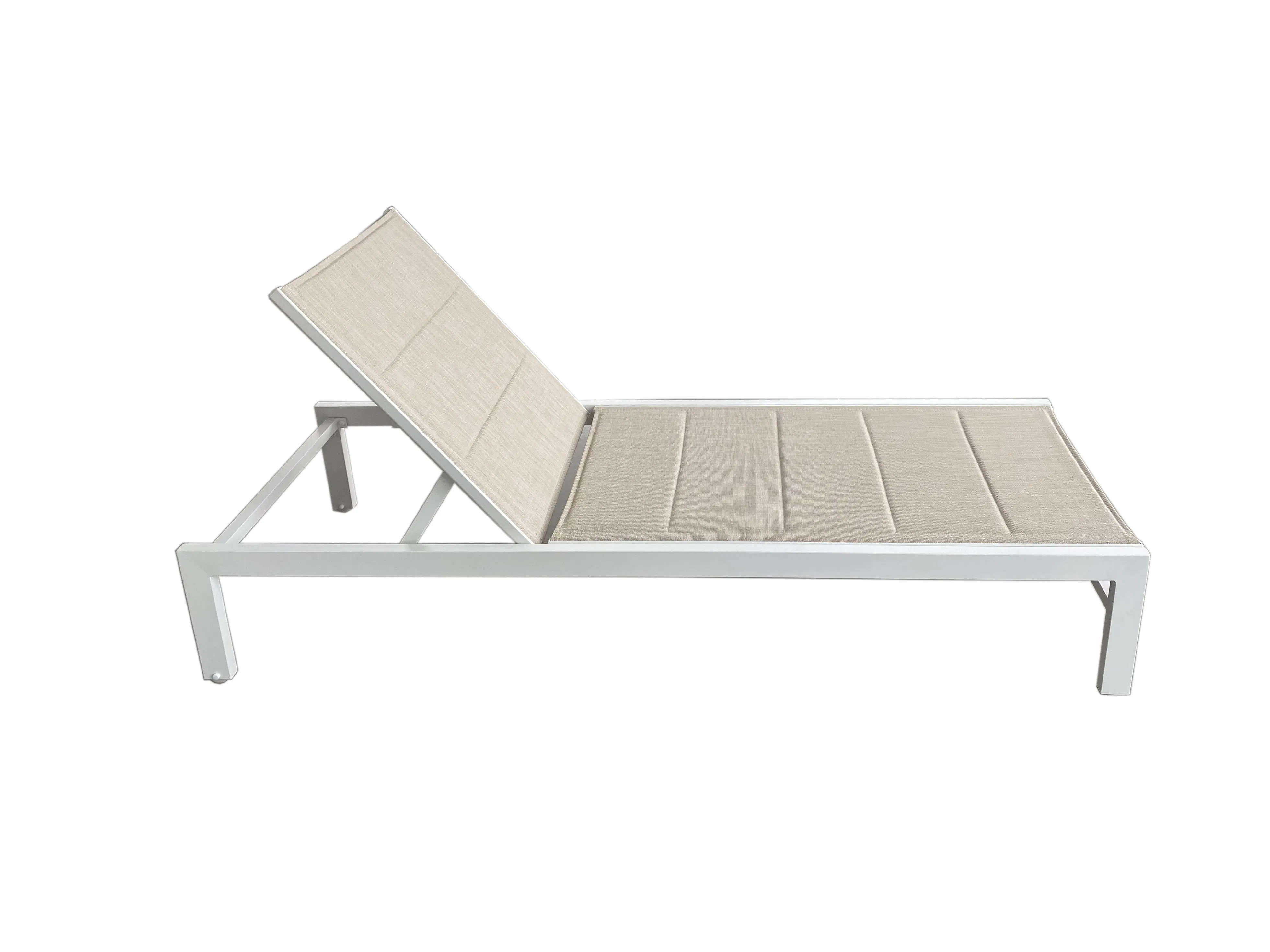 Chaise longue en aluminium pour patio, plage, extérieur, inclinable, lit de soleil pour piscine