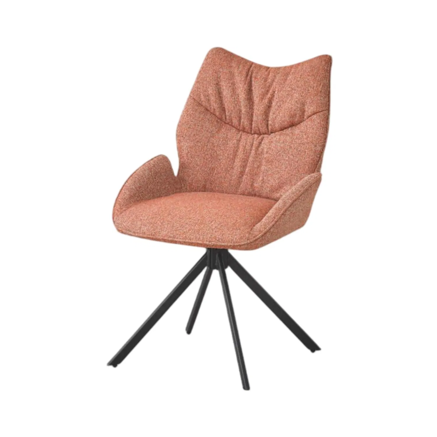 Ergonomic Wingback Swivel Cozy Upholstered Seat Dining Room Chair with Minimalist Black Legs