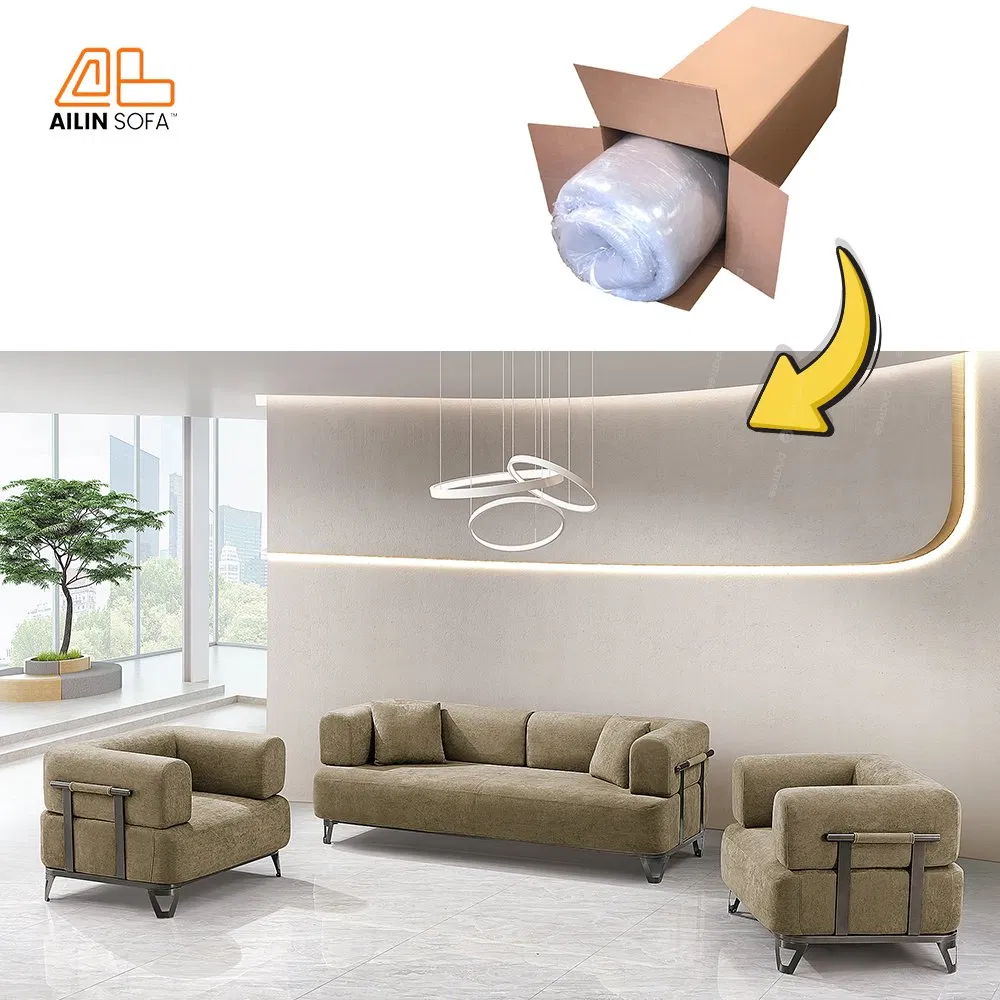 High Quality Modular Lazy Style Vacuum Compressed Sponge Single Sofa Chair Bed with Washable Cover for Living Room