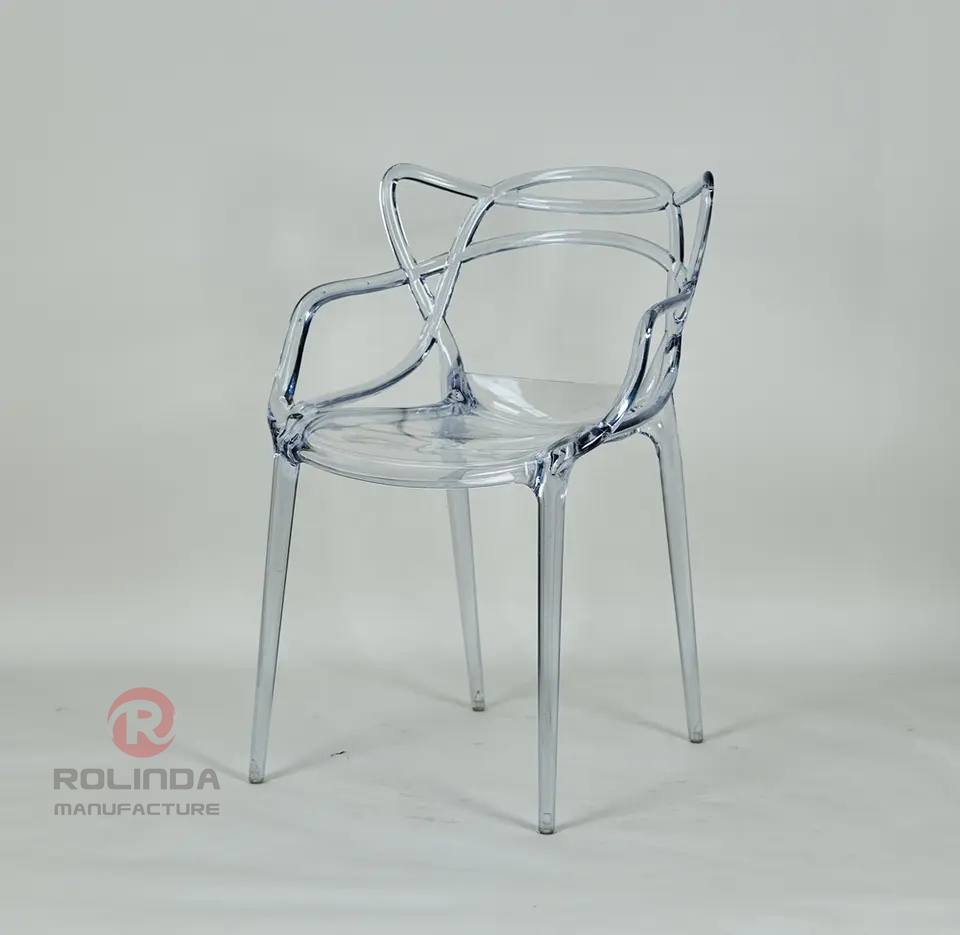 MID Century Modern Plastic Accent Dining Armchair with Elegant Wire Design, Stackable Plastic Chair for Indoor/Outdoor Use