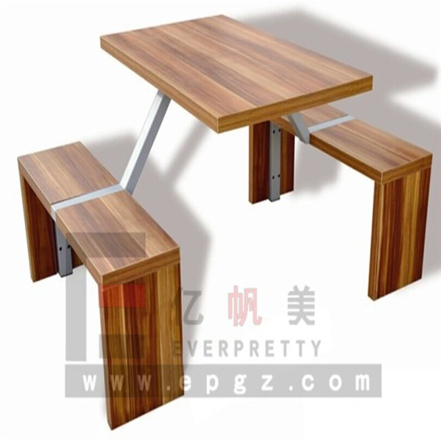 Wooden School Canteen Furniture Dining Table and Benches