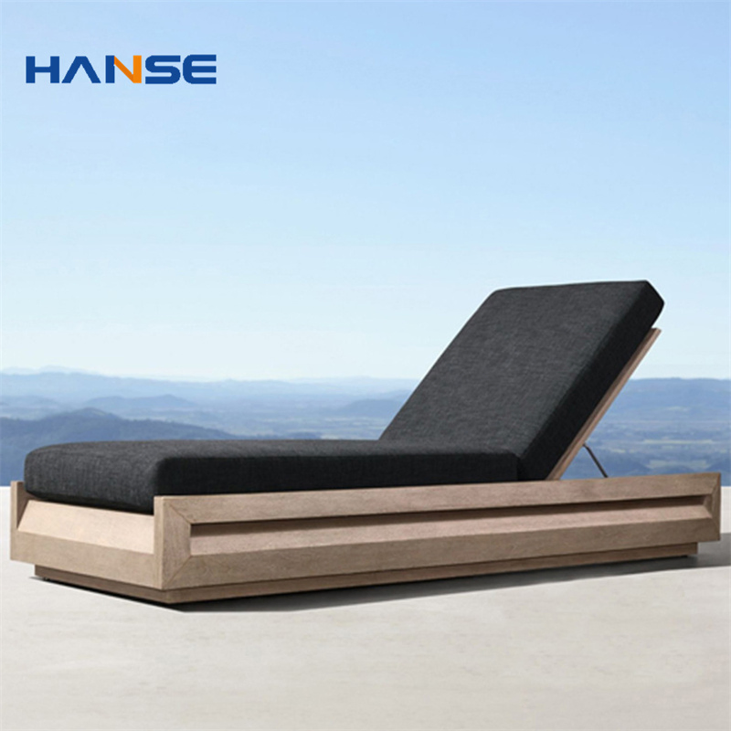 Mobilier de station balnéaire en bois moderne, lit de jour extérieur, mobilier d'hôtel, chaise longue de piscine