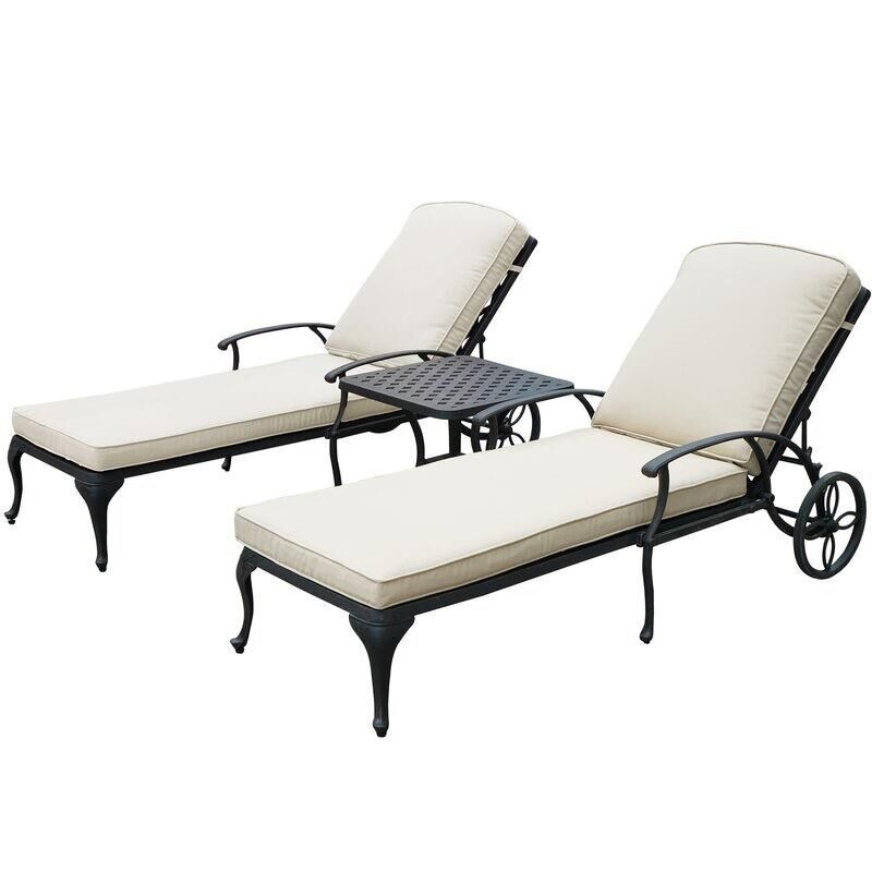 Mobilier de jardin en aluminium coulé, chaise longue d'extérieur