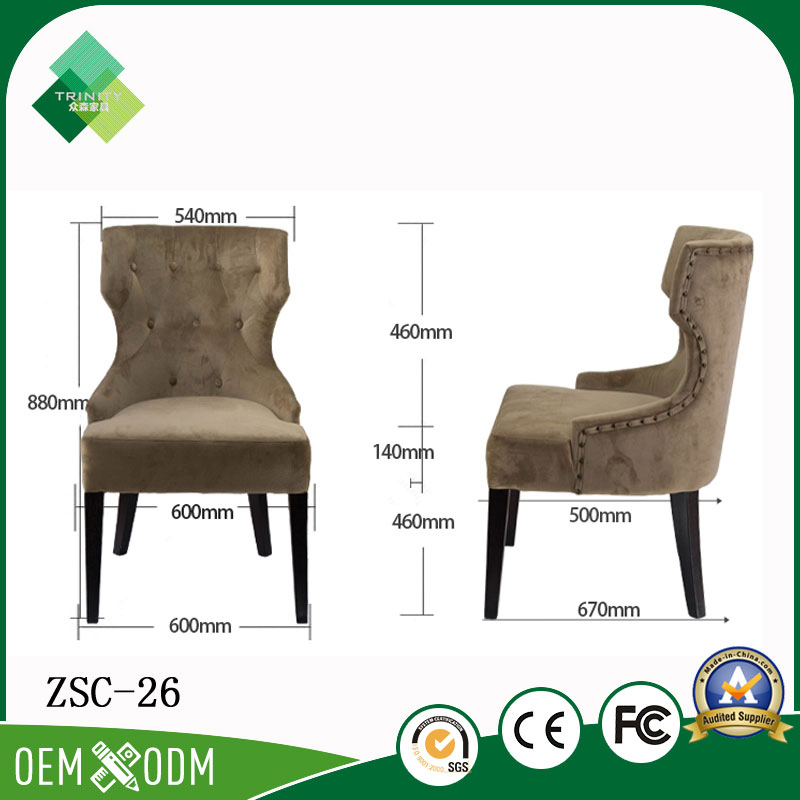 Royal Style of Beech Wingback Chair for Dining Room (ZSC-26)