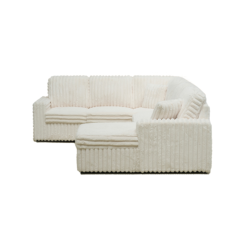 Stylish U Shaped Sofa Bed with Storage Chaise in Custom Fabric
