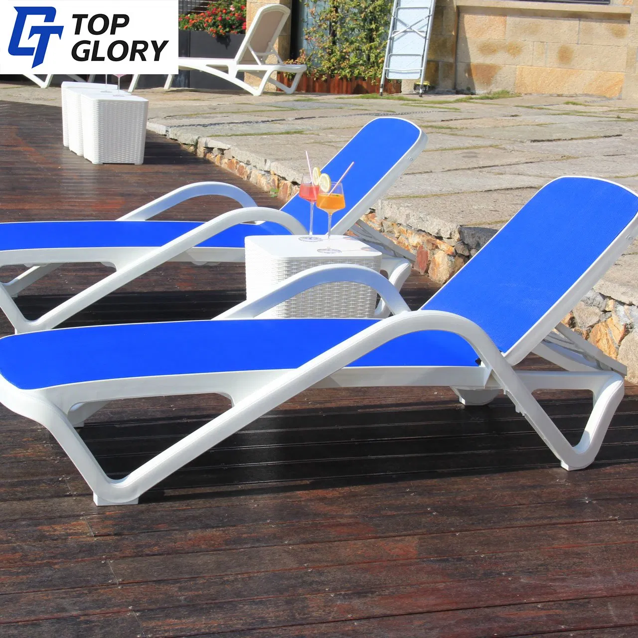 Prix d'usine Tg Chaise longue de luxe Mobilier d'extérieur Résistant à l'eau Lit de piscine Chaises longues