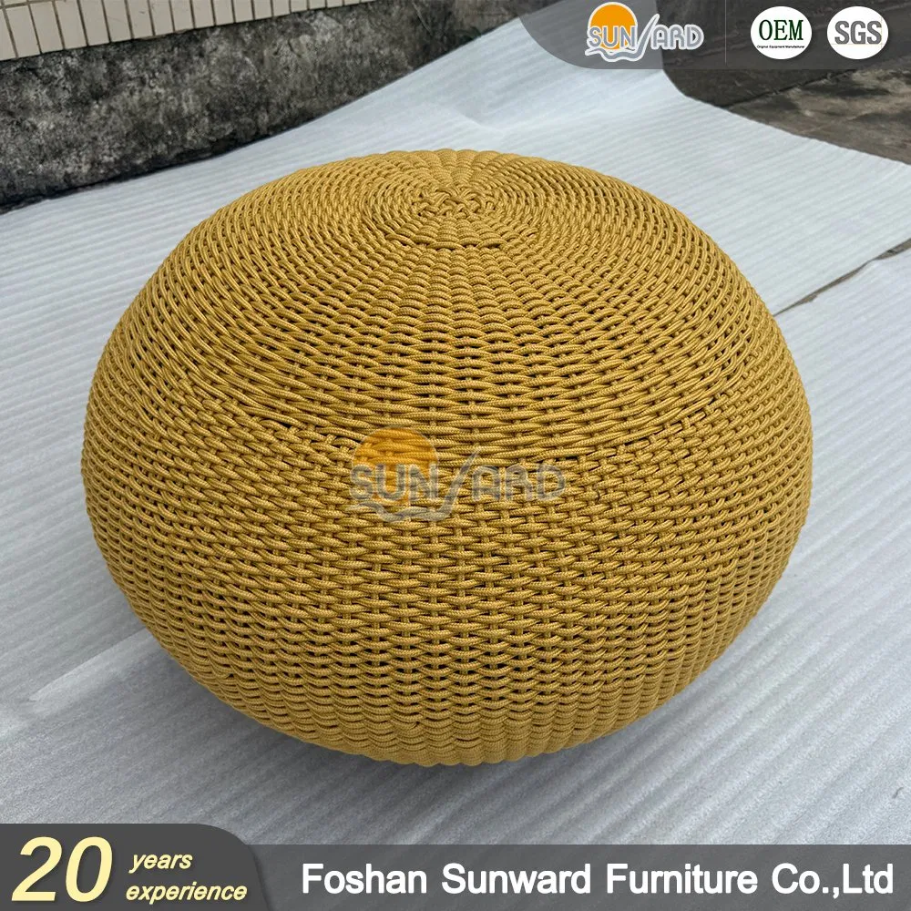 Large &amp; Small Copper Pouf Ottoman Chair Knitted Ottoman Pouf for Outdoor Home