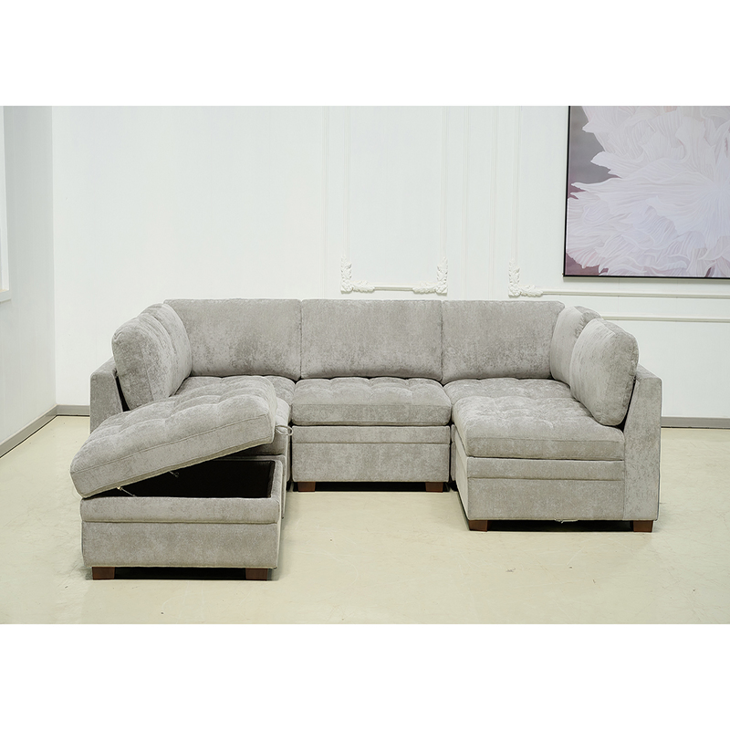 Thomasville Modular Sofa with Storage Ottoman for Living Room
