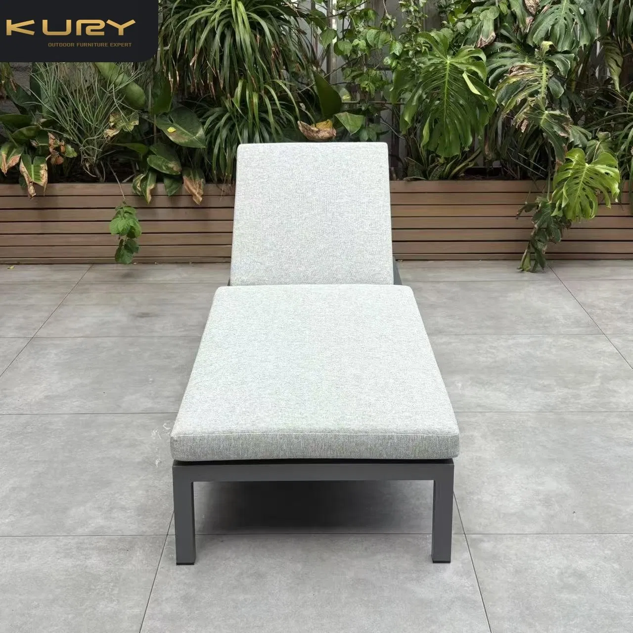 Chaise longue en aluminium de gros, chaise longue de piscine de qualité commerciale, mobilier d'extérieur