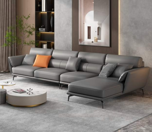 China Manufacturer Custom Modern Minimalist Sofa Fabric &amp; Leather Living Room Sofa