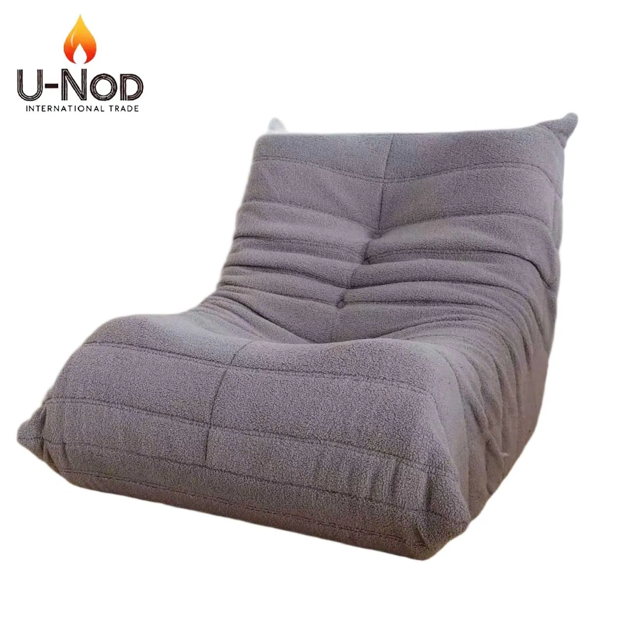 2026 Italian Modern Furniture Fabric Fully Sponge Single Tofu Block Vacuum Packaging Compression Caterpillar Lazy Sofa for Home/Hotel/Living Room/Single