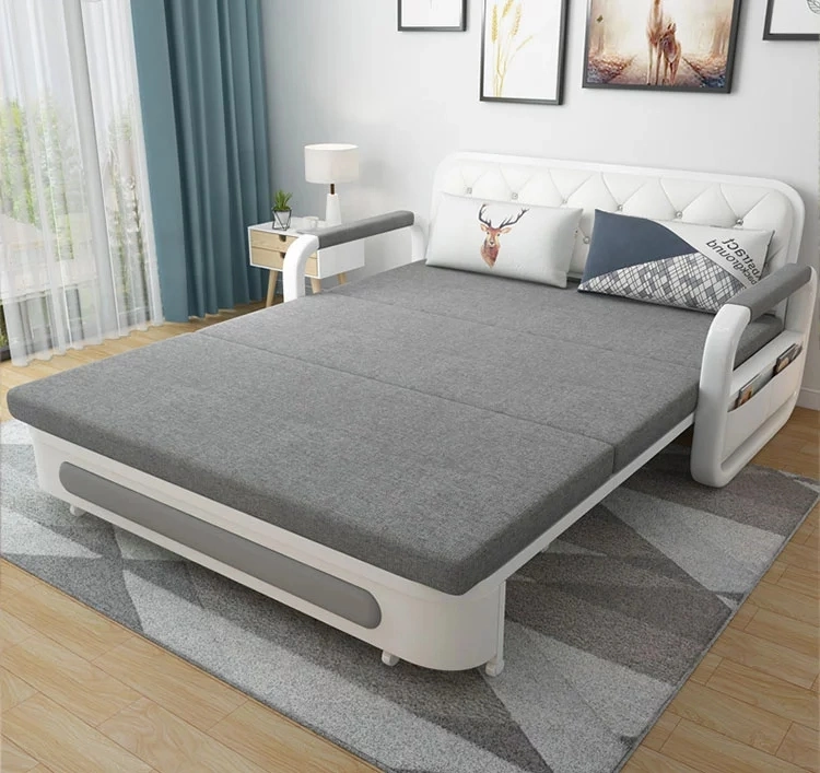 Sofa Cum Bed Living Room Furniture Modern Multi-Function Sofa Gray Fabric Storage Folding Sofa Bed