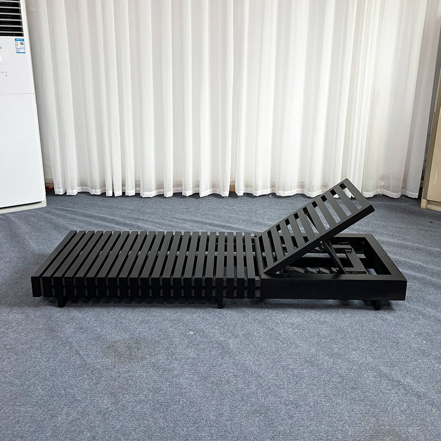 Chaise longue de plage de station balnéaire en aluminium, chaise longue de piscine, mobilier de jardin extérieur, transat