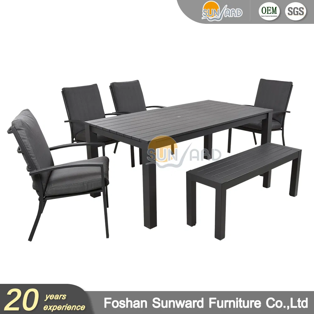 Customized Outdoor Modern Home Hotel Restaurant Furniture Villa Aluminum Chair and Table Garden Patio Dining Bench