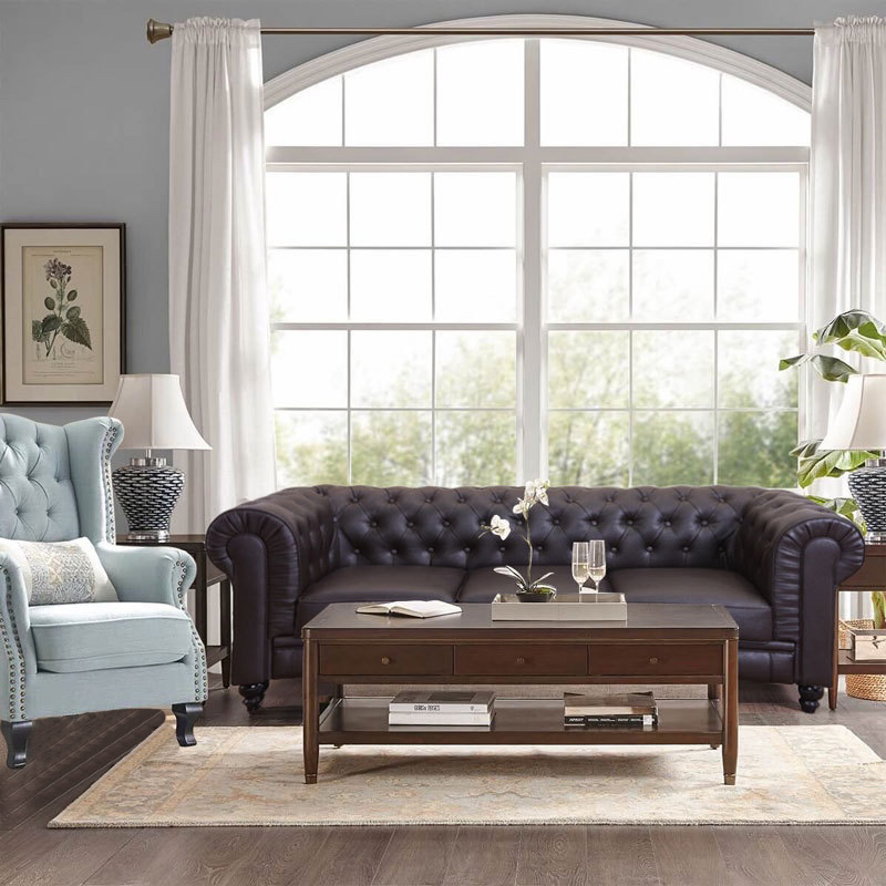 Customized American Leisure Leather Chesterfield Sofa