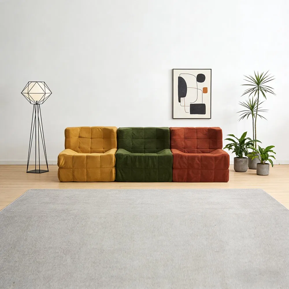 ODM Sponge 1+2+3 Foshan Velvet Set Bed Straight Row New Arrival Sofa