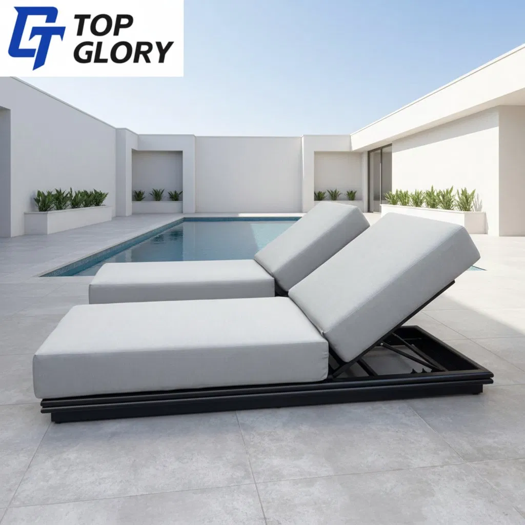 Chaises longues de plage en aluminium Tg Premium pour meubles d'extérieur, chaises longues pour piscine, hôtel, cour