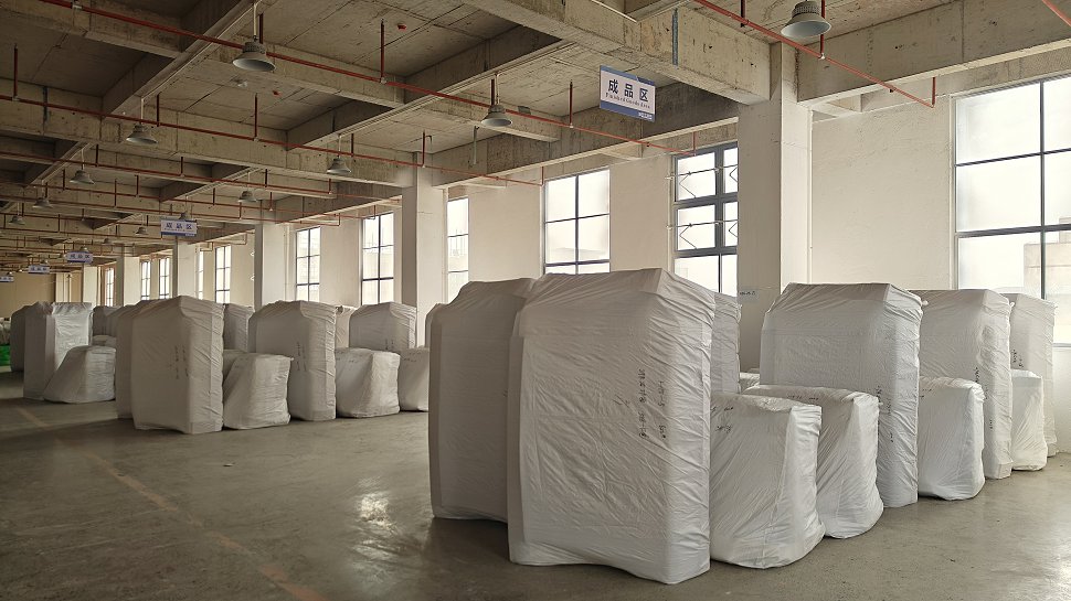 Finished sofa storage area ready for shipping