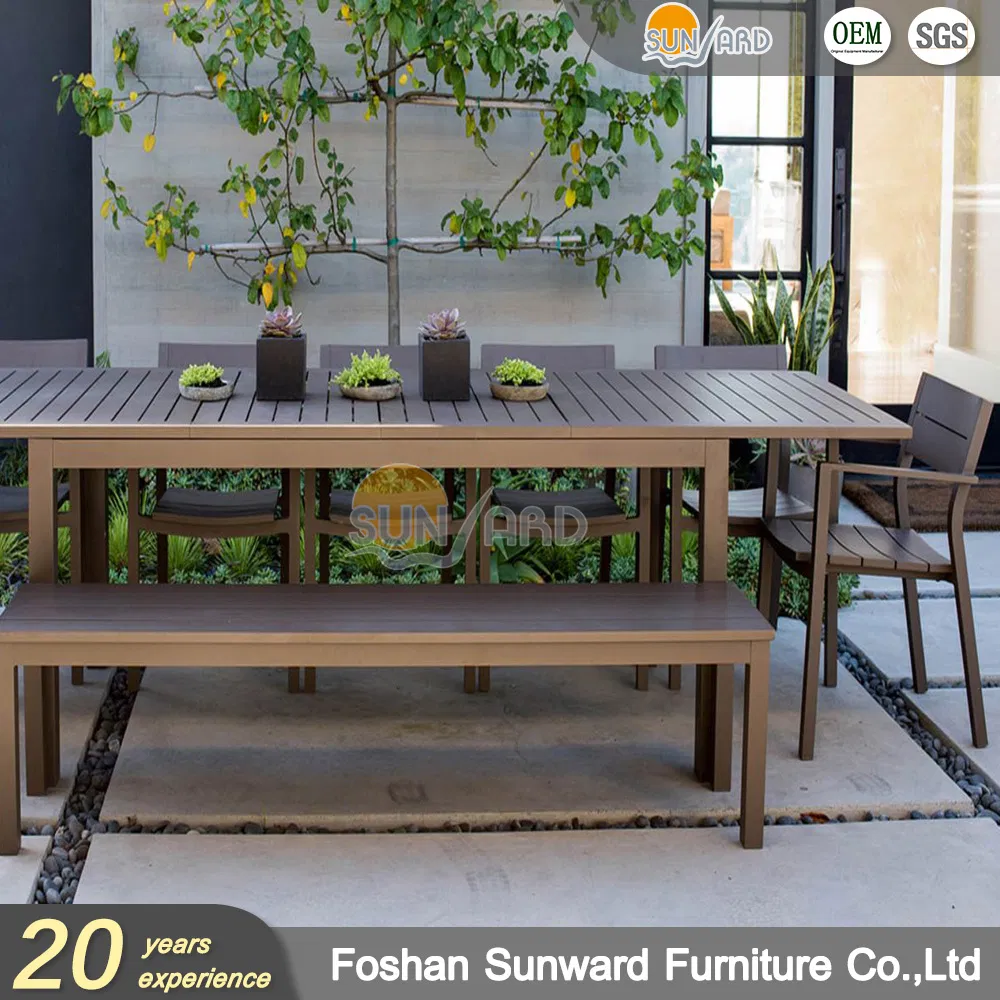 Customized Outdoor Modern Home Hotel Restaurant Furniture Villa Aluminum Chair and Table Garden Patio Dining Bench