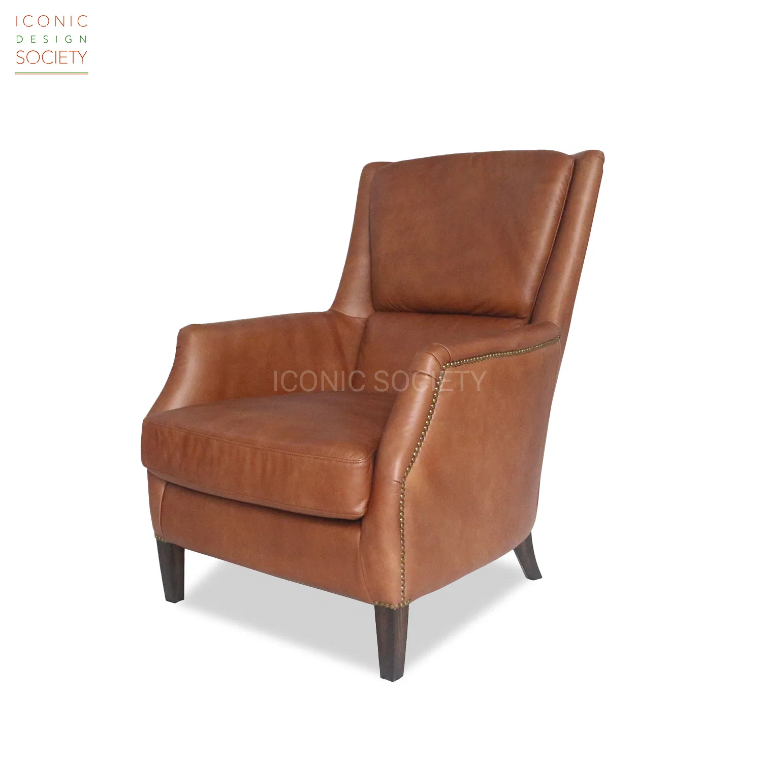 Vintage Living Room Furniture Sitting Room Office Wooden Frame Chair Hotel Wingback Club Chesterfield Accent Genuine Leather Chair