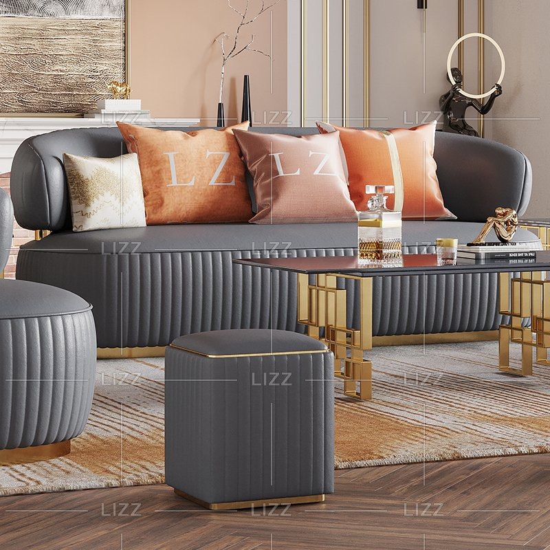 Foshan Factory Home Furniture Living Room Velvet Fabric Sofa Chair Set for Villa