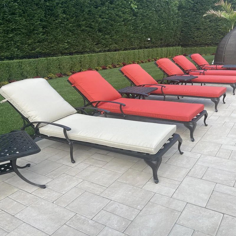 Mobilier de jardin en aluminium coulé, chaise longue d'extérieur