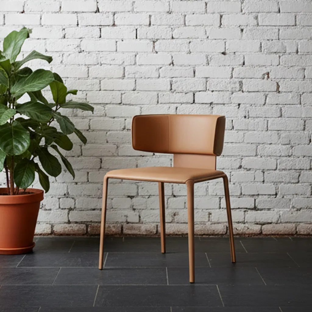 Vintage Style Saddle Leather Wingback Chair with High Back for Living Room or Library