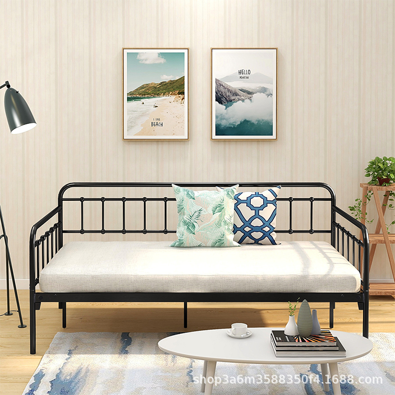 European Children's Splice Bed Iron Sofa Bed with Guardrail Crib Sitting and Sleeping Dual-Use Iron Frame Bed Manufacturers Supply