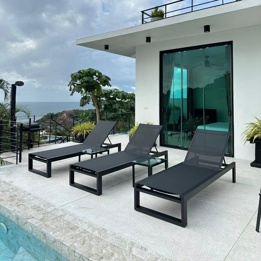 Chaise longue Darwin Foshan en aluminium pour extérieur, transat de piscine en gros, mobilier de plage