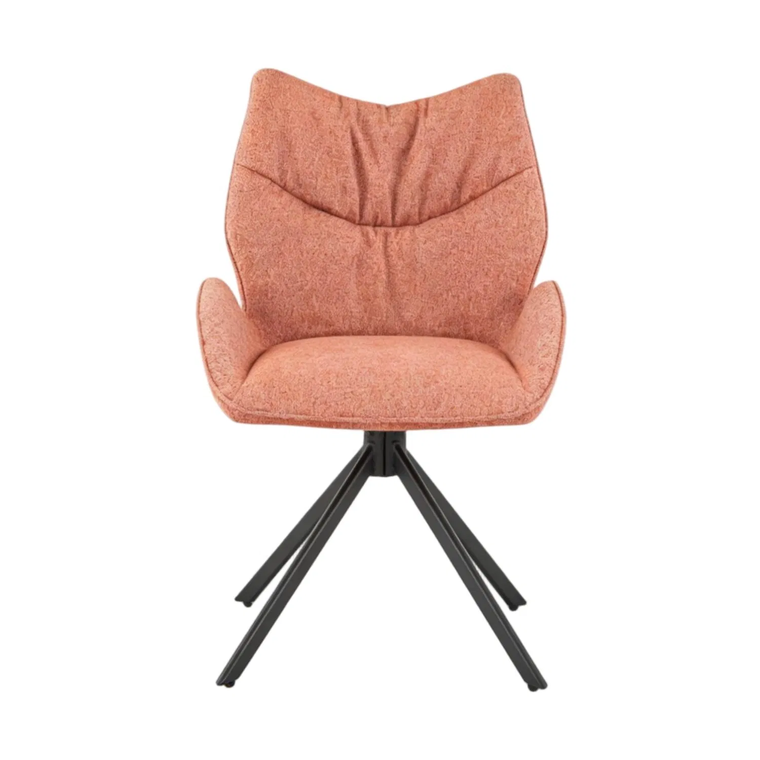 Ergonomic Wingback Swivel Cozy Upholstered Seat Dining Room Chair with Minimalist Black Legs