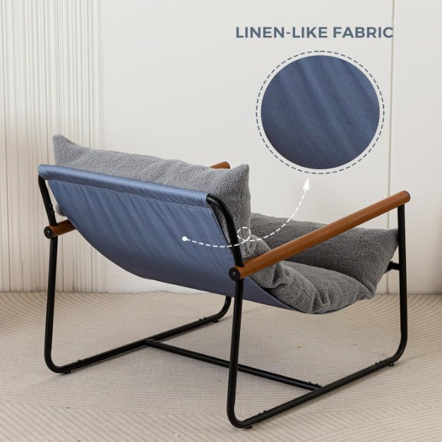 Elegant Velvet Accent Chair with Sturdy Metal Frame for Living Rooms