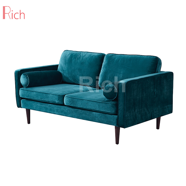 Modern Lounge Furniture Hotel Living Room Fabric Velvet Sofa Loveseat