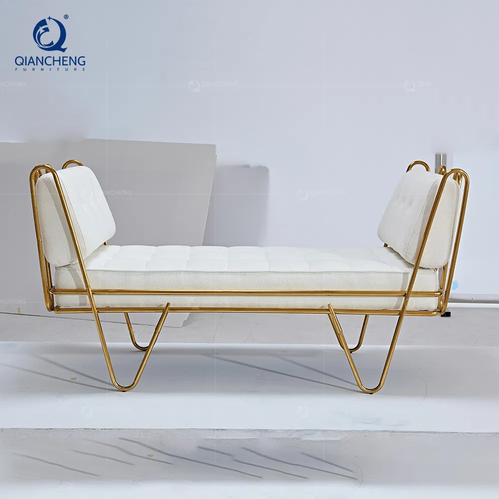 Factory Price Long Bench Seat Velvet Cover Moroccan Bed Ottoman Pouf