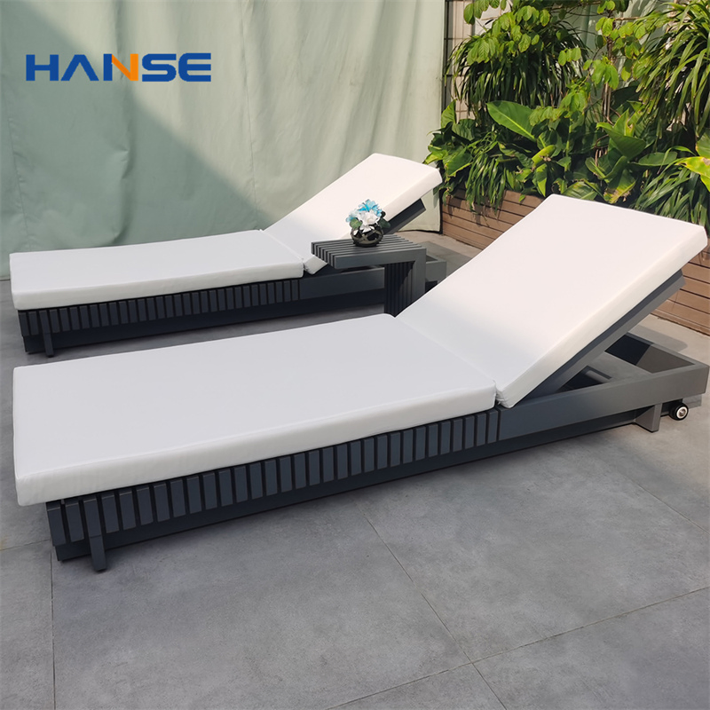 Mobilier de station balnéaire en bois moderne, lit de jour extérieur, mobilier d'hôtel, chaise longue de piscine