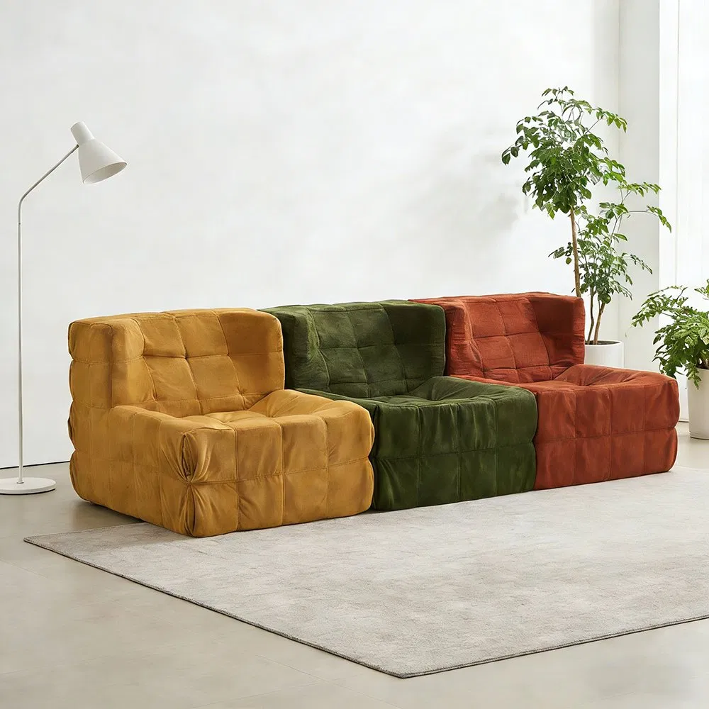 ODM Sponge 1+2+3 Foshan Velvet Set Bed Straight Row New Arrival Sofa