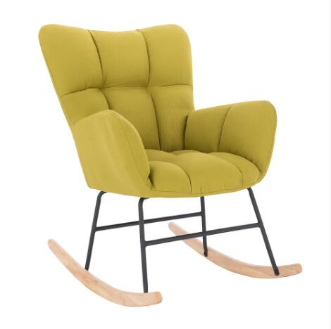 Wingback Rocking Household Chair Velvet Padded Seat Comfortable Accent Armchair ZG31-002