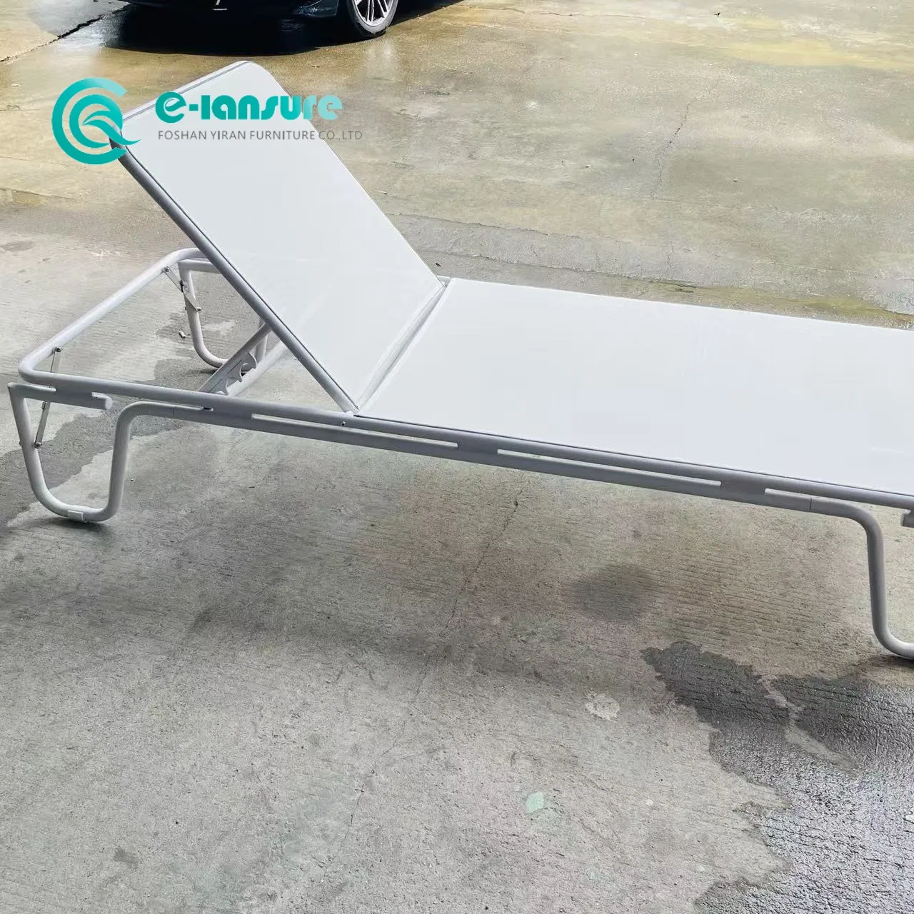Mobilier de jardin en gros, chaise longue en aluminium, tissu Textilène, lit de soleil au bord de la piscine pour hôtel, complexe touristique, cour