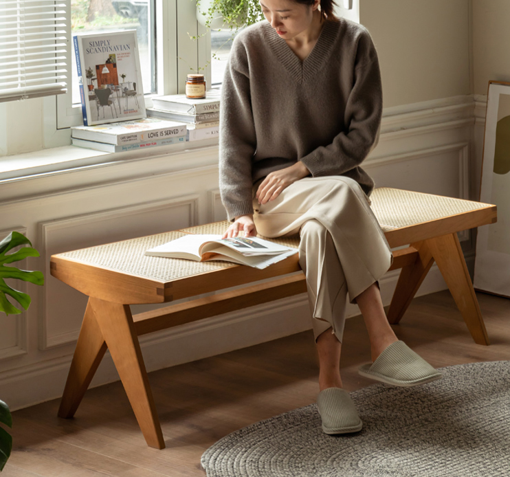 Rustic Solid Wood Bench 6
