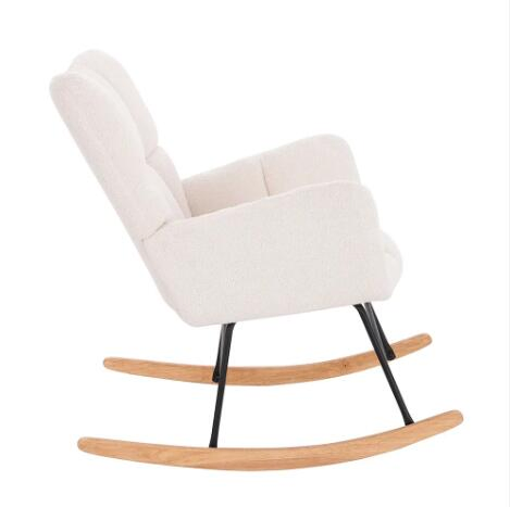 Wingback Rocking Household Chair Velvet Padded Seat Comfortable Accent Armchair ZG31-002