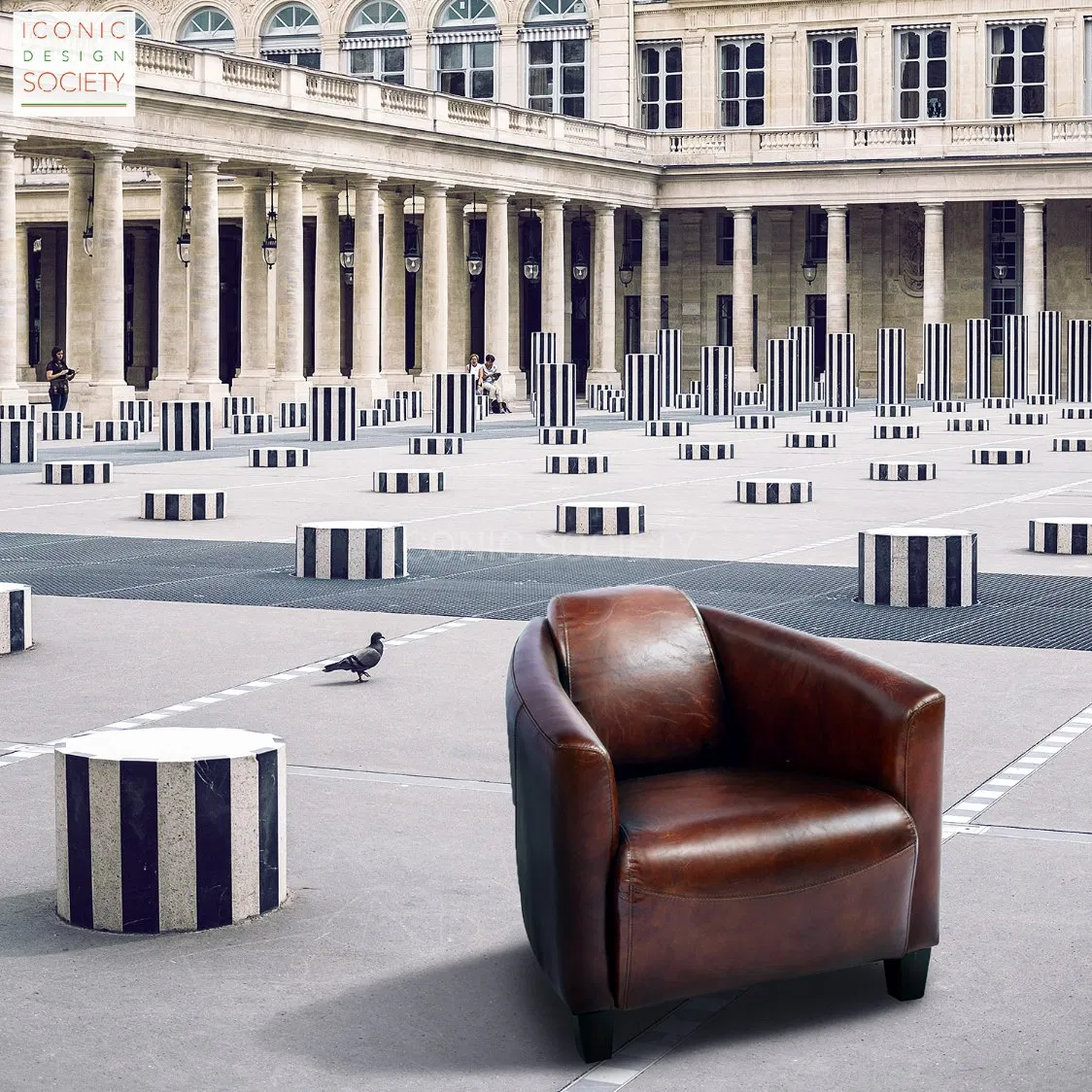 Vintage Living Room Furniture Club Hotel Aluminium Aviator Barrel Armchair Genuine Leather Accent Leisure Chair