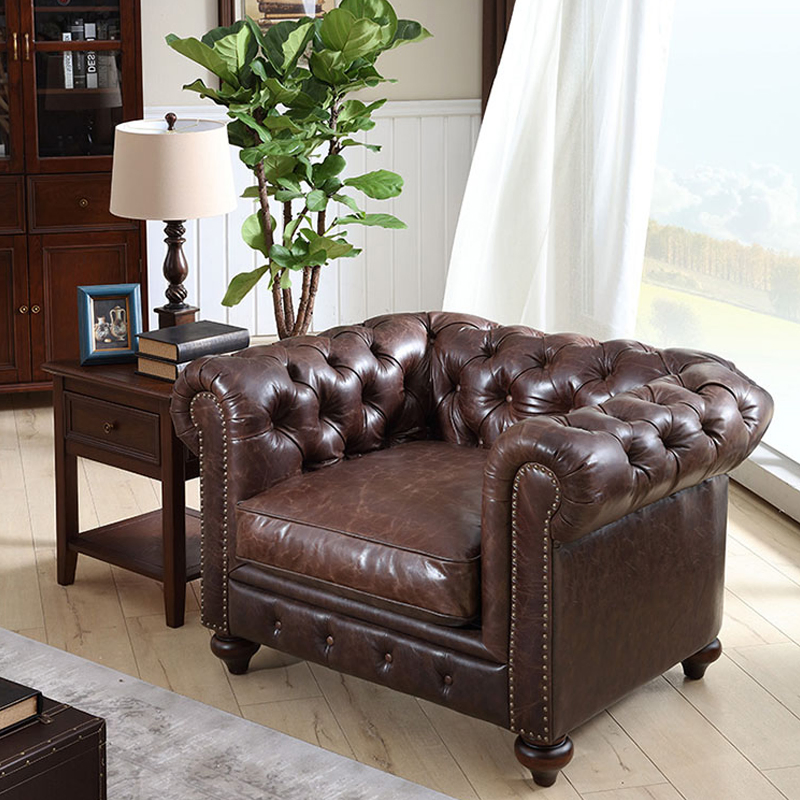 Luxury American Sofa Set Furniture Living Room Sofas Modern Leather Chesterfield Sofa
