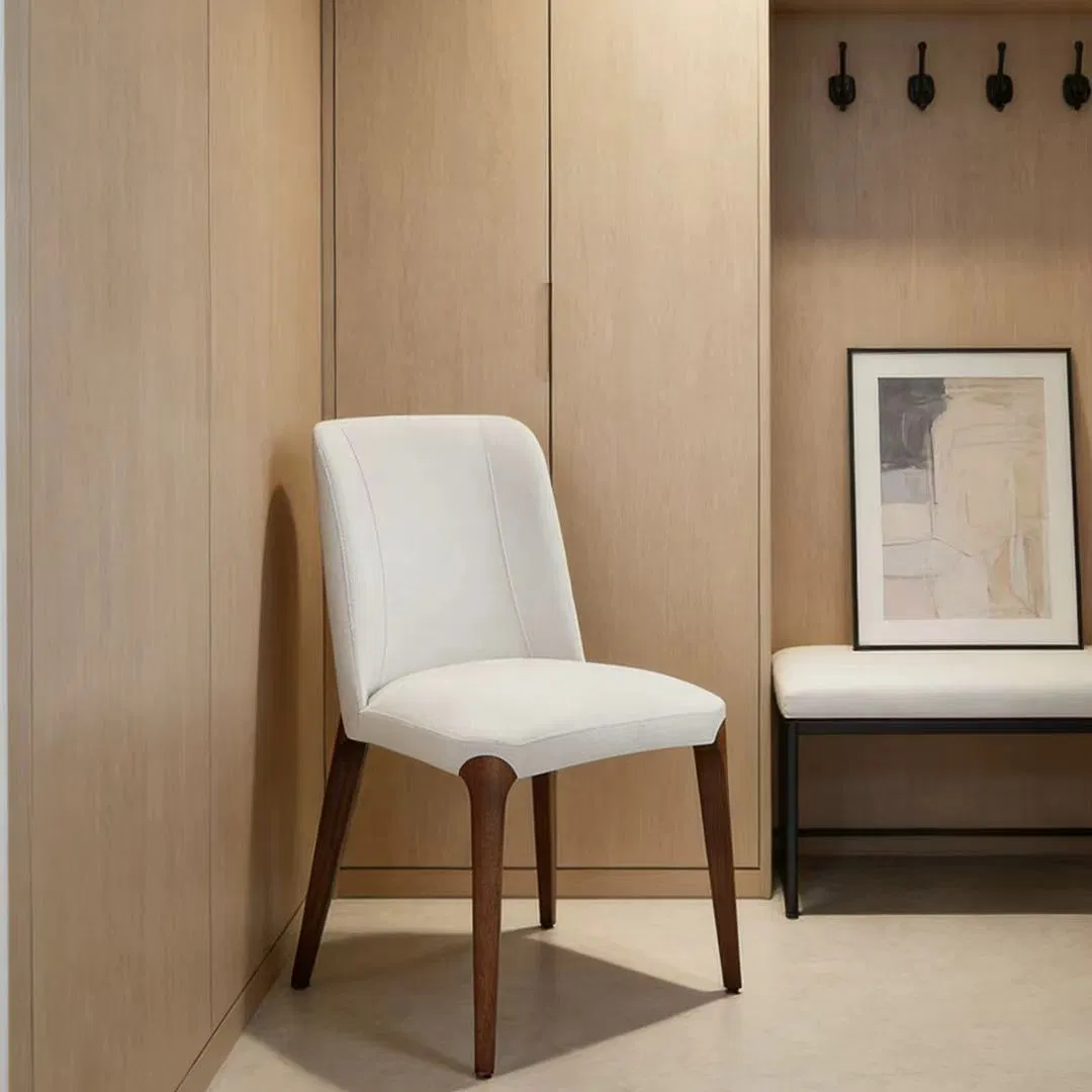 Accent Ergonomic Solid Wood Leg Upholstered Home Furniture High End Dining Chairs