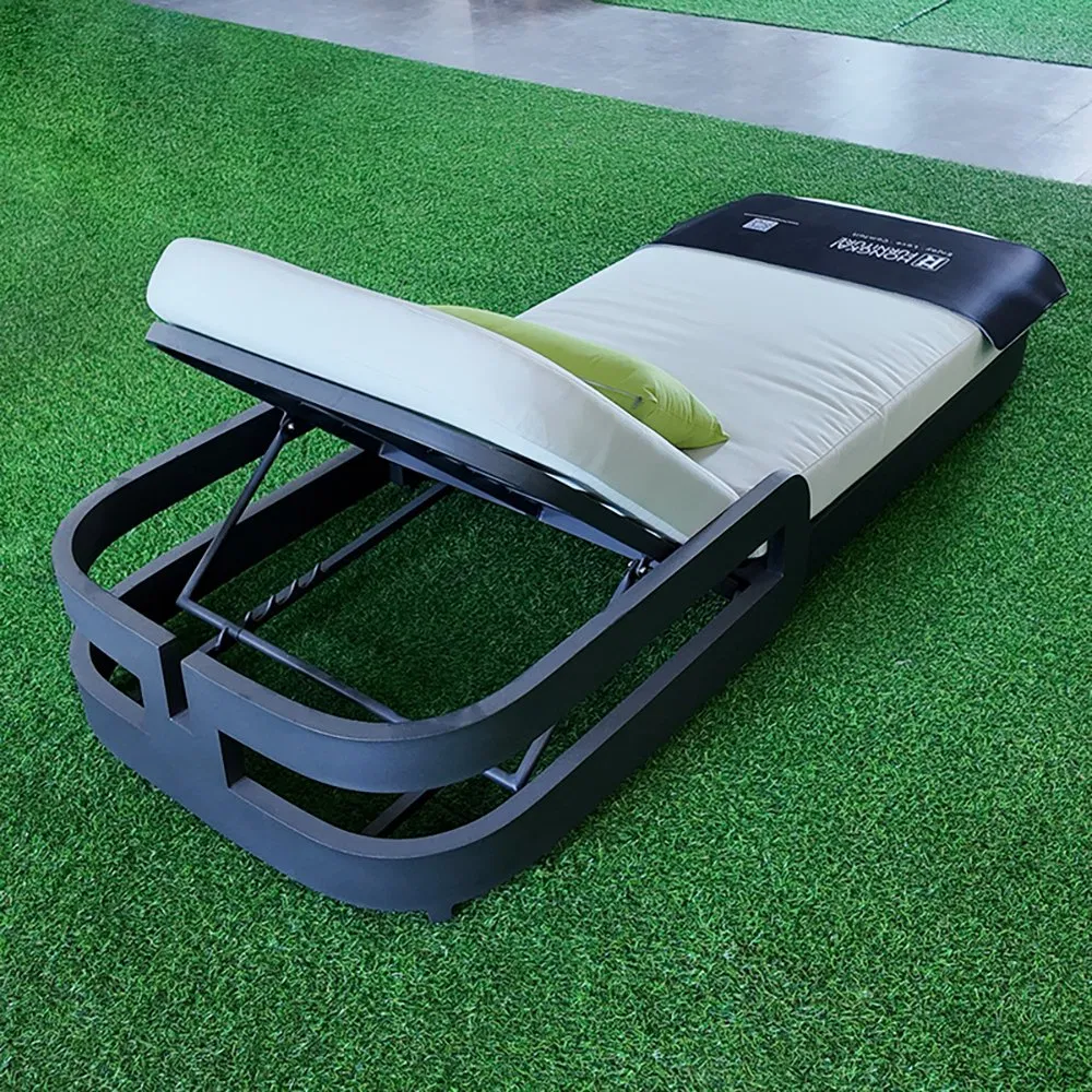 Transat de plage en aluminium, extérieur, imperméable, portable, style de loisirs, chaise longue en métal, mobilier de jardin imperméable