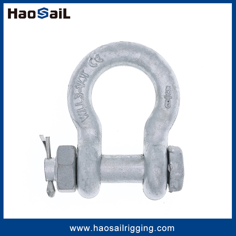 G2130 Us Type Rigging Hardware Fitting Electric/Hot DIP Galvanized/Painted Bow/Anchor Shackle with Safety Bolt Nut for Chain/Wire Rope Sling