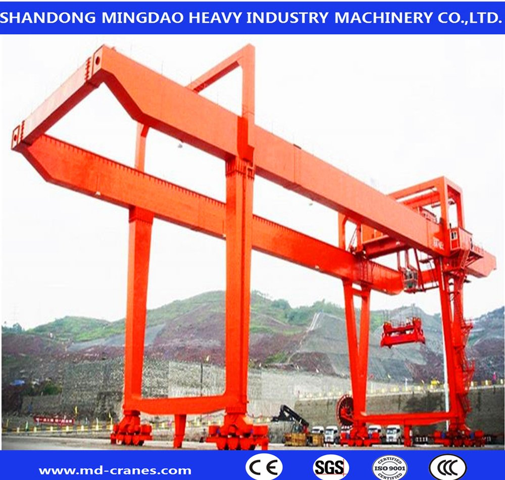 Port Lifting Container Cranes 40t Rubber Tyre Gantry Cranes Straddle Carrier