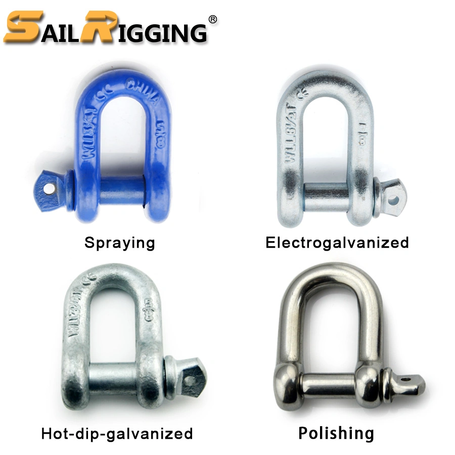 Wholesale Hardware Rigging Electric Galvanized U Shaped Shackle Us Type Steel Drop Forged Screw Pin D Anchor Shackle G210