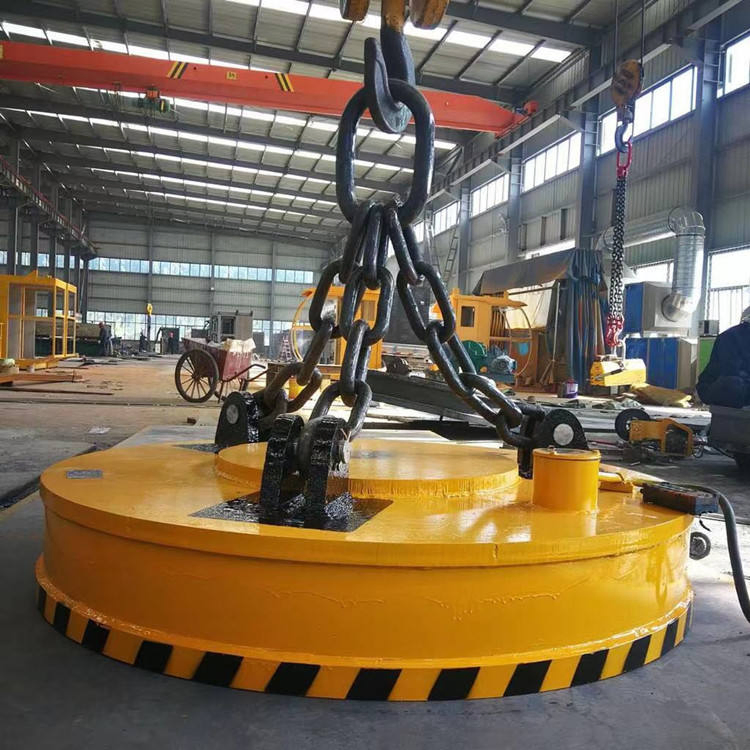 1 Ton Round Steel Electric Scraps Handling Electrical Magnetic Crane Lifter Electric Magnetic Lifting Magnets