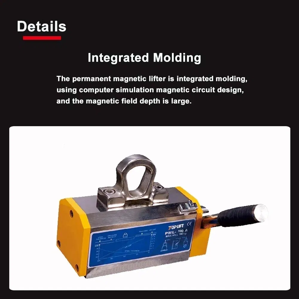100kg CE Certiified Pml-a Hand Controlled Strong Permanent Magnetic Lifter